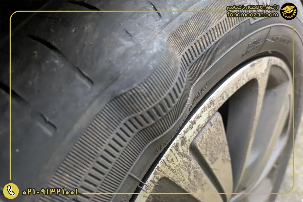 برآمدگی و تاول زدن دیواره تایر