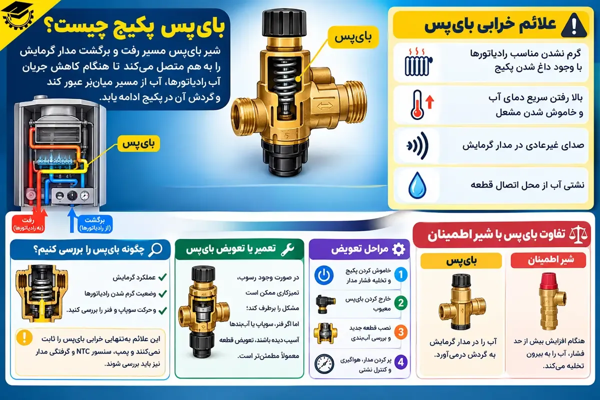 اینفوگرافیک بای‌پس پکیج چیست؟ نحوه تست و تعویض آن