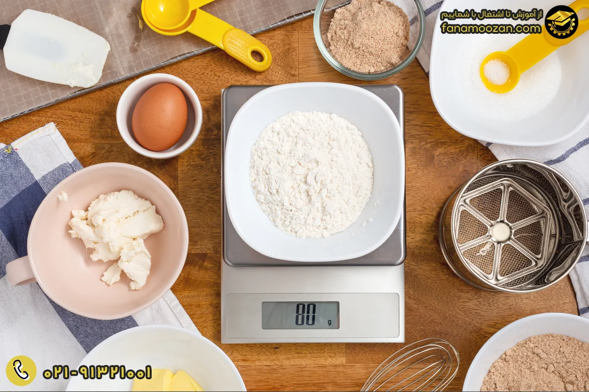 روش اندازه گیری ترکیبات مورد نیاز کیک چگونه است؟