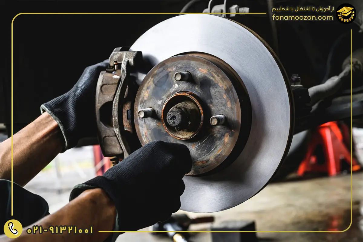 جدا کردن کالیپر ترمز و دیسک چرخ پراید